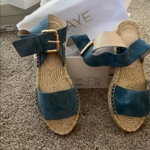Blue Suede open toe sandals